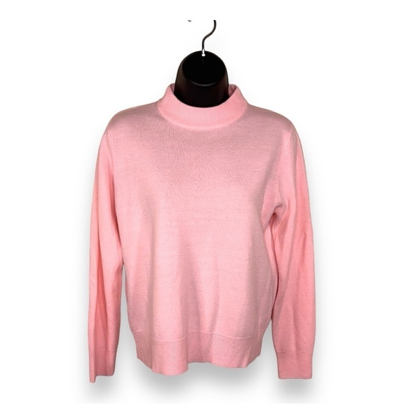 VINTAGE PETITE MEDIUM SAG HARBOR PINK SOFT KNIT SWEATER LONG SLEEVE - Picture 1 of 12